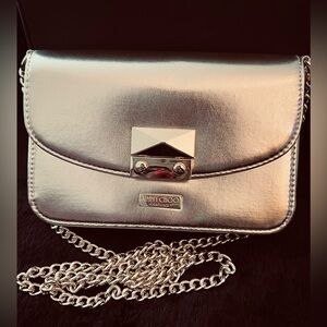 Jimmy Choo Silver Metallic Chain Crossbody Gwp